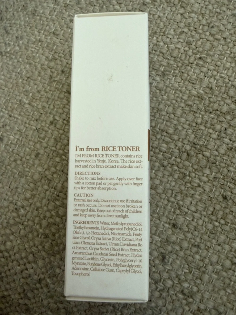 NWOT. I'm From Rice Toner Hydrating Brightening Glow K-Beauty Travel Mini 1.01 o